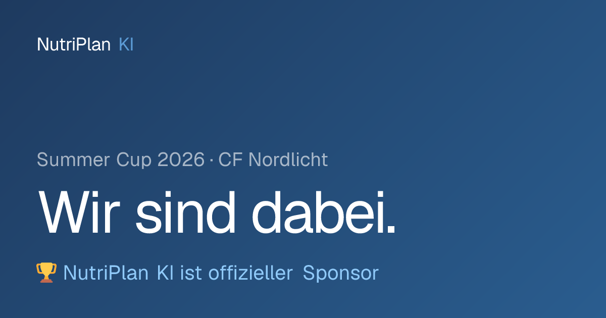 NutriPlan KI ist offizieller Sponsor des Summer Cup 2026